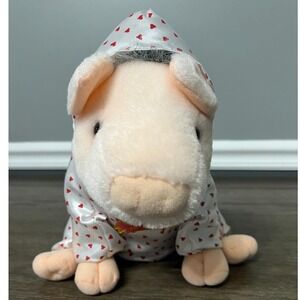 Babe and Friends Pig Plush Stuffed Animal Toy Hearts Rain Coar Valentine's Kids
